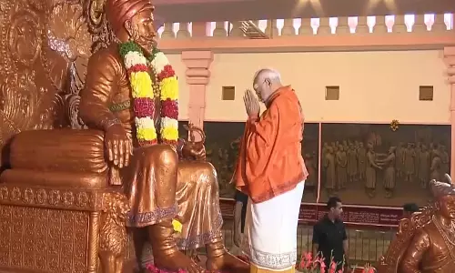 PM Modi Offers Prayers at Sree Shivaji Spoorthi Kendra in Srisailam PM Modi Offers Prayers at Sree Shivaji Spoorthi Kendra in Srisailam