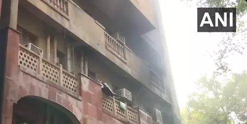 Massive Fire Engulfs MPs Housing Complex In Delhi