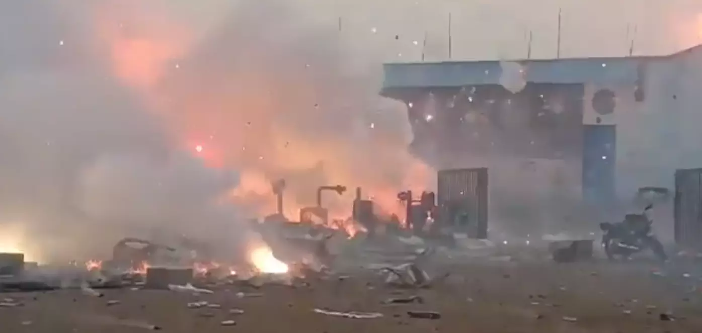 Four Injured In Cracker Blast At Manyam Bus Station