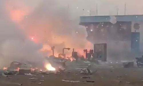 Four Injured In Cracker Blast At Manyam Bus Station