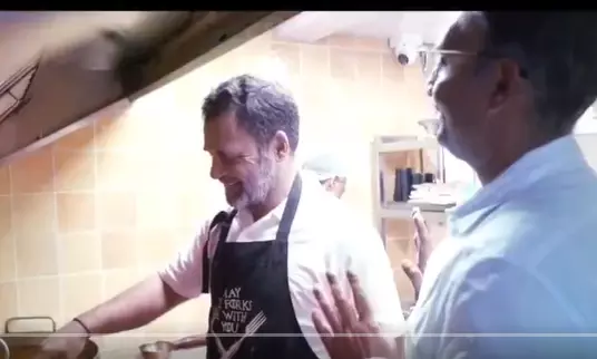 Rahul Gandhi Tries His Hand At Making Imarti, Besan Laddoo At Old Delhis Ghantewala Sweet Shop