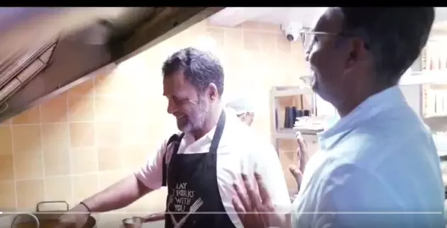 Rahul Gandhi Tries His Hand At Making Imarti, Besan Laddoo At Old Delhis Ghantewala Sweet Shop