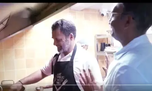 Rahul Gandhi Tries His Hand At Making Imarti, Besan Laddoo At Old Delhis Ghantewala Sweet Shop