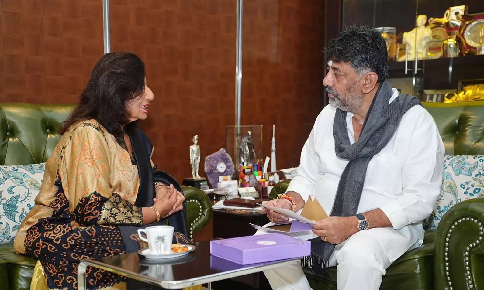 Karnataka: Kiran Mazumdar-Shaw Meets DK Shivakumar