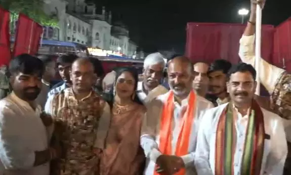 Bandi Sanjay Kumar Vows to Transform Bhagya Laxmi Temple Into Golden Temple