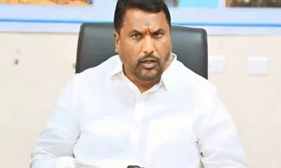 Minister Adluri Dares Harish Rao To Take Oath In Temple In Wet Clothes Over His Cabinet Meeting Claims Minister Adluri Dares Harish Rao To Take Oath In Temple In Wet Clothes Over His Cabinet Meeting Claims