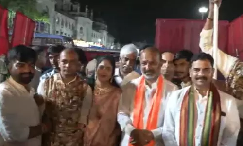 Bandi Sanjay Kumar Vows to Transform Bhagya Laxmi Temple Into Golden Temple