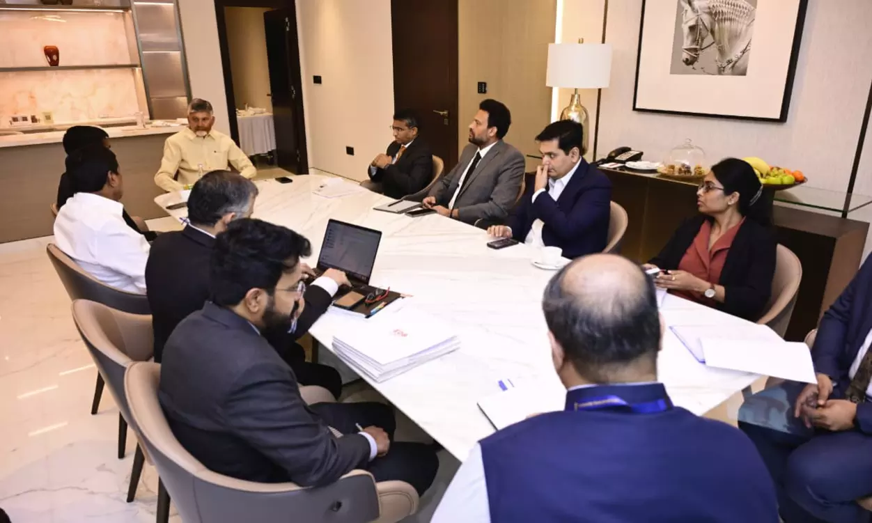 AP CM Naidu Receives Grand Welcome In Dubai