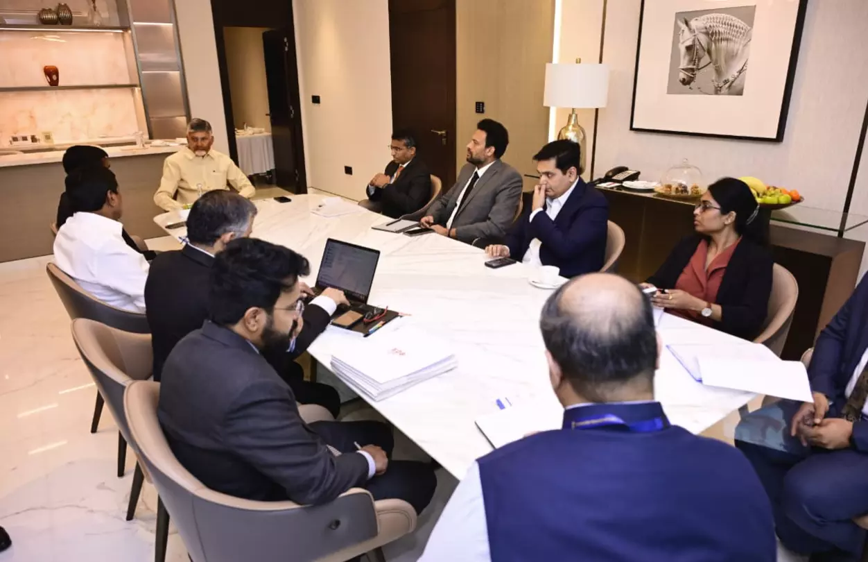 AP CM Naidu Receives Grand Welcome In Dubai AP CM Naidu Receives Grand Welcome In Dubai