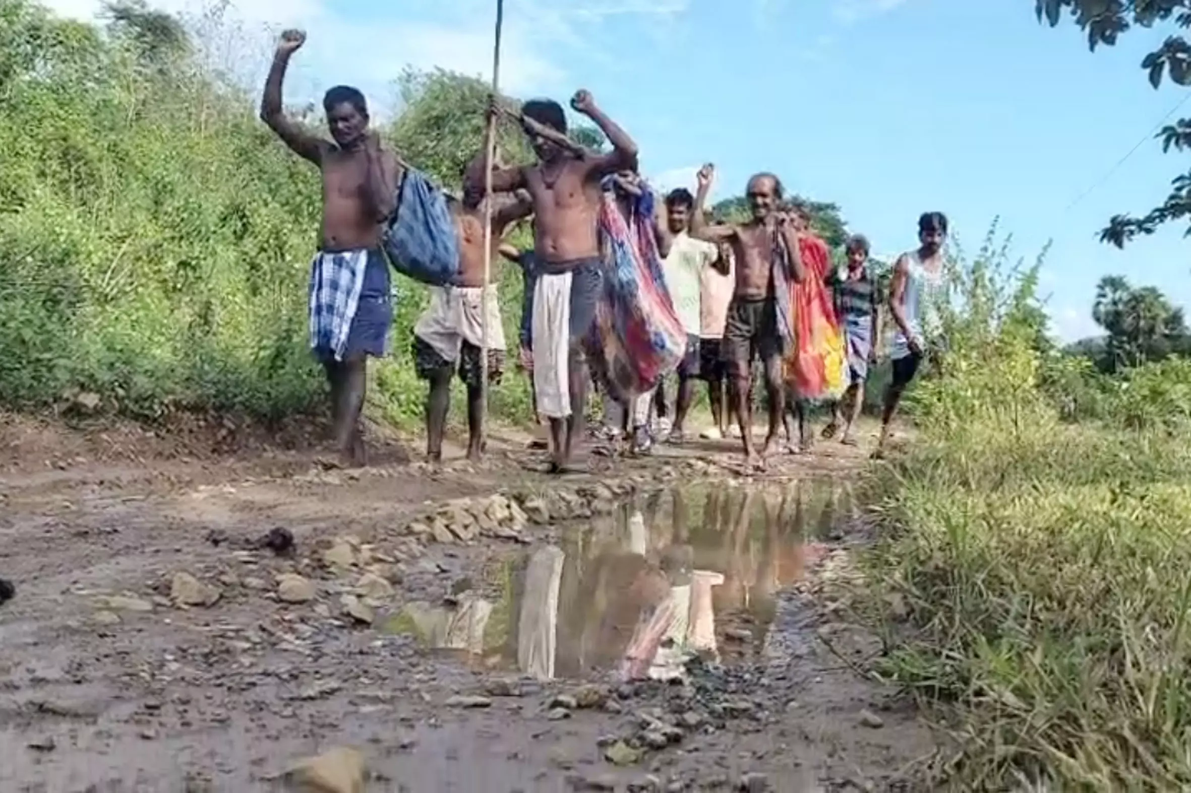 Semi-Naked Doli Protest By Tribals Semi-Naked Doli Protest By Tribals