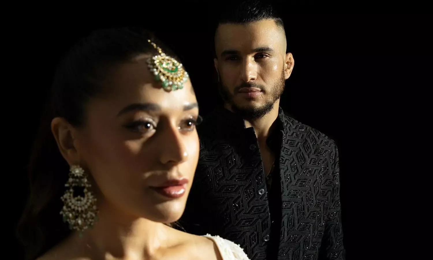 Fitness Icon Krishna Shroff Shines in Ivory Lehenga as Partner Abdul Azim Badakhshi Stuns in Black