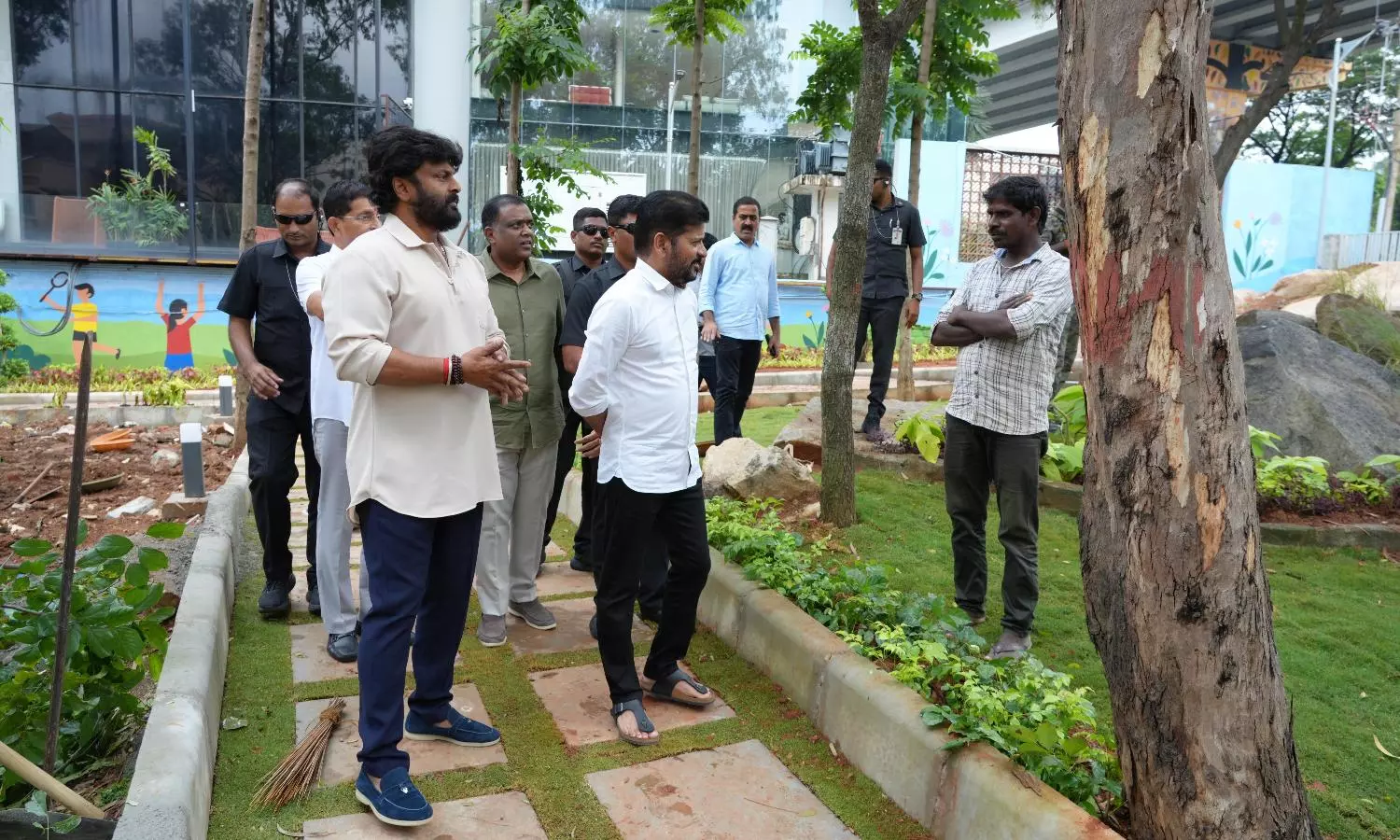 CM Revanth Reddy Inspects GHMC Park Work at Jubilee Hills