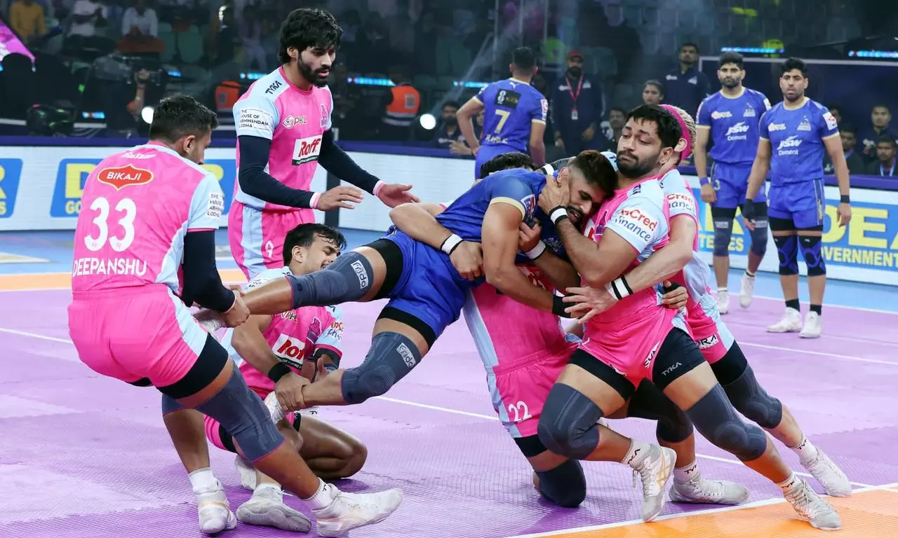 Aryan & Nitin Shine as Jaipur Pink Panthers Eliminate Defending Champions Haryana Steelers in Tight Play-In 1