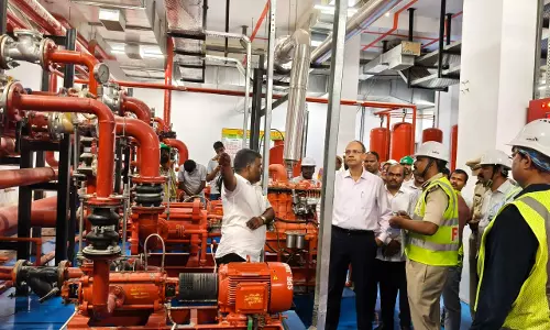 Fire DG Inspects High-Rise Building in Hyderabad to Ensure Preparedness Fire DG Inspects High-Rise Building in Hyderabad to Ensure Preparedness