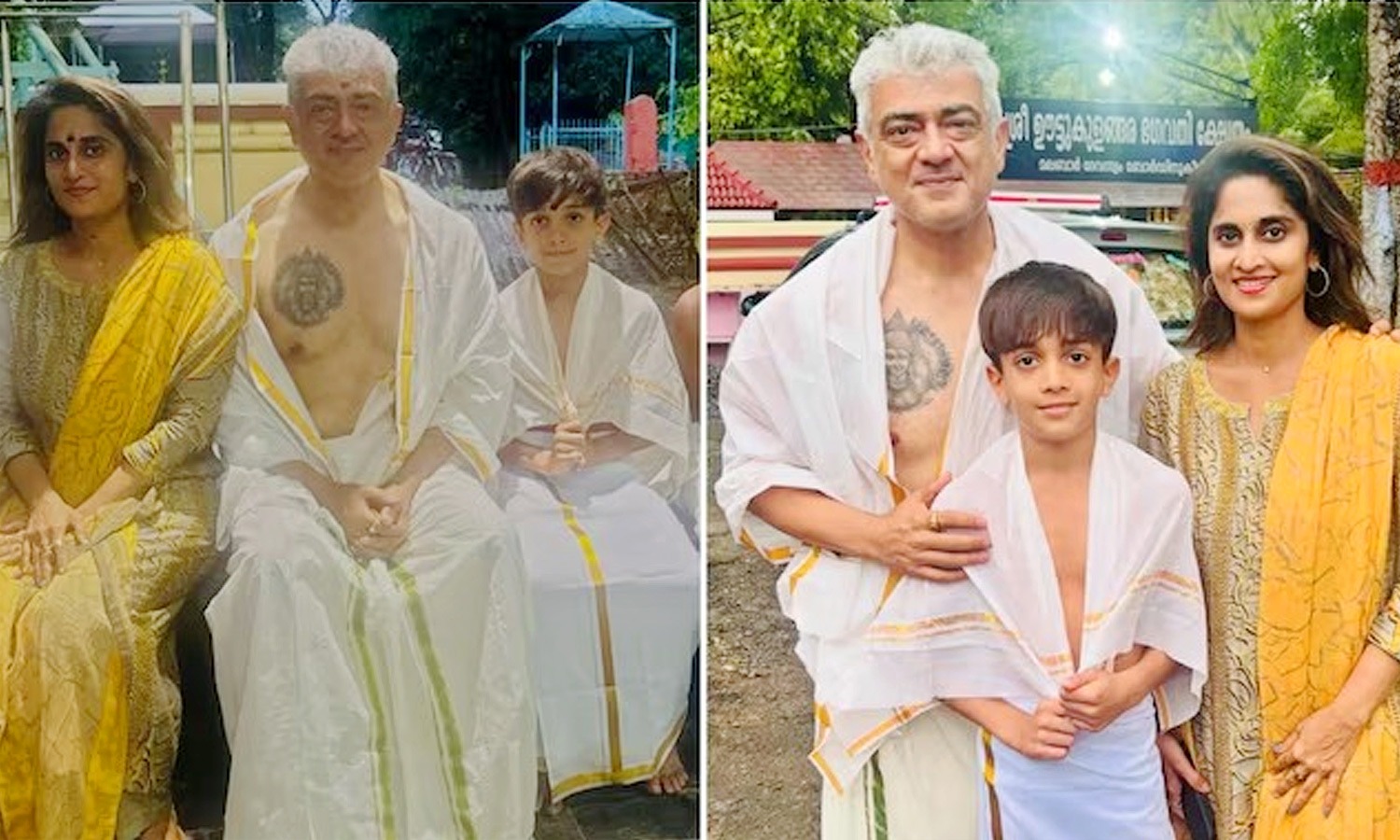 Ajith Kumar Visits Temple, Shows New Chest Tattoo