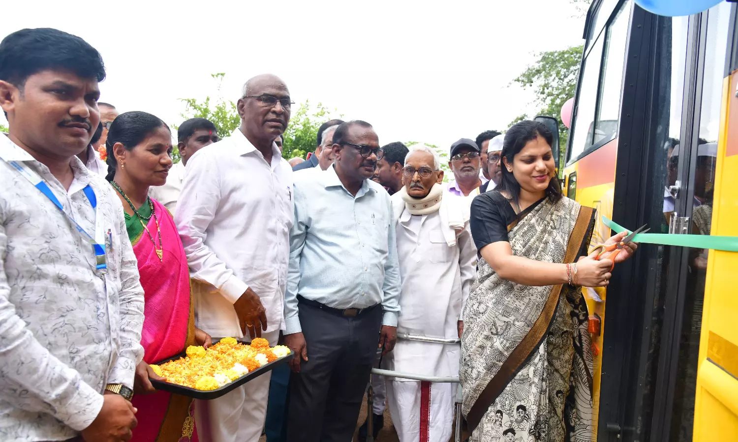 Karimnagar Collector Inaugurates New Bus for Special School Students