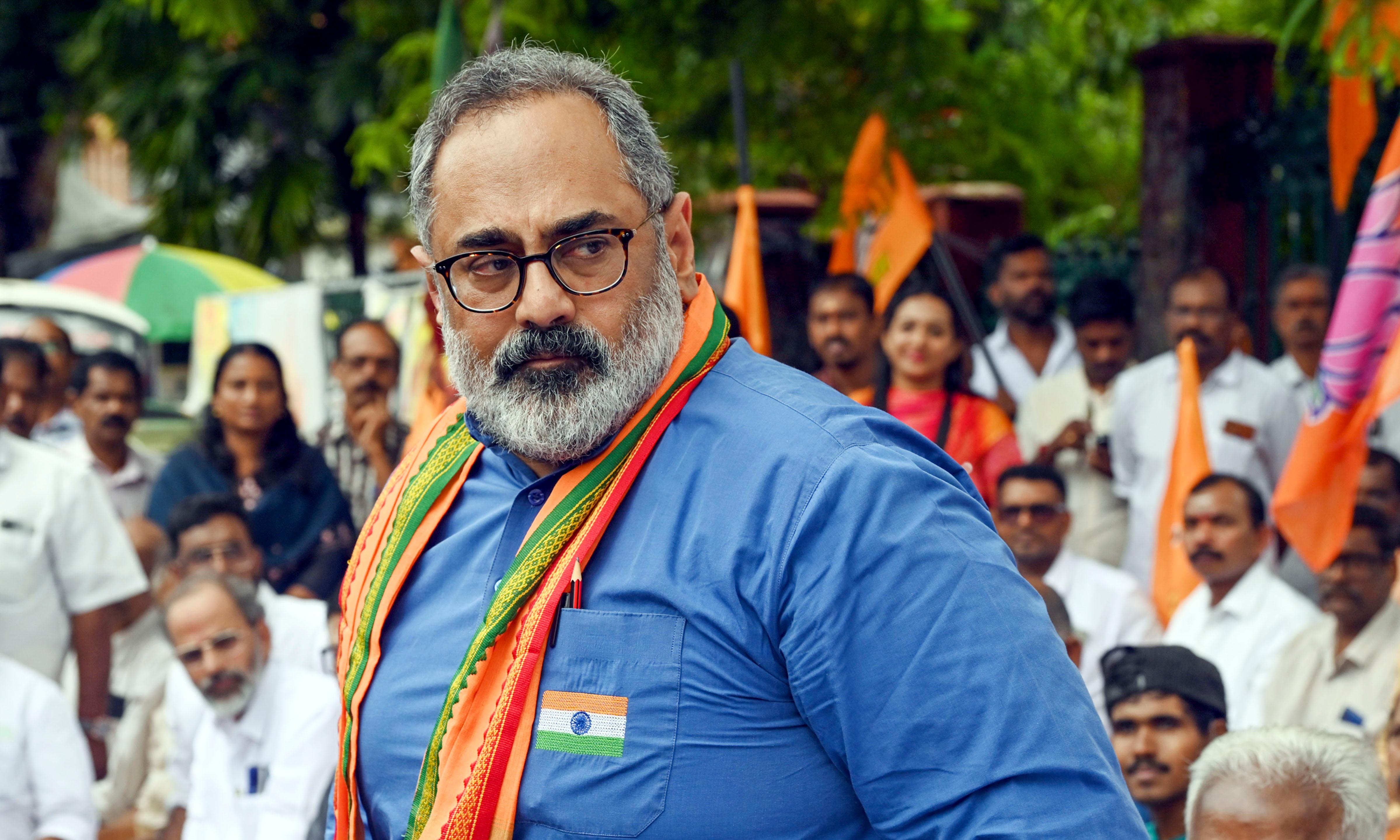 BJP’s Chandrasekhar Seeks Probe Into ‘Overseas’ Volunteers at NEET Protests