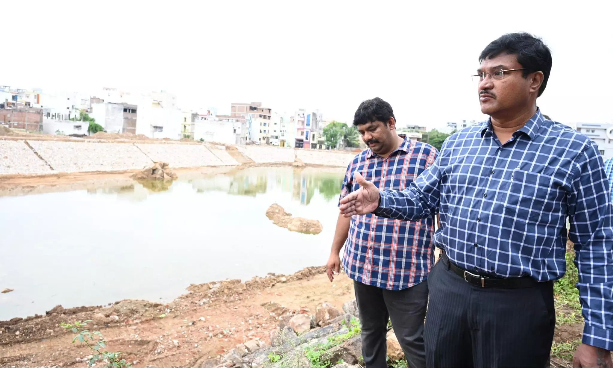 Rajendranagar Lake Repair Work Underway Rajendranagar Lake Repair Work Underway