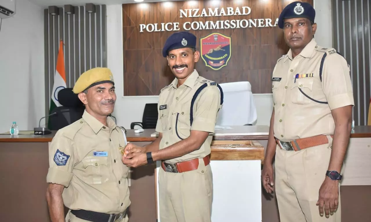 Nizamabad: Cops Get Seva Padaks for Long Service