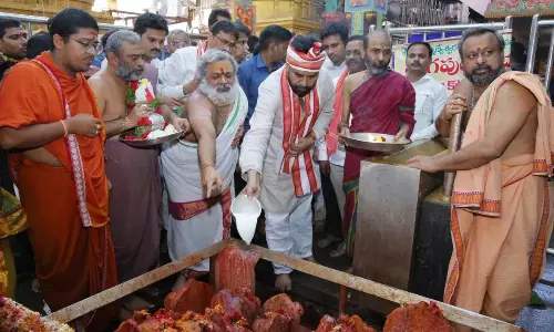 Pawan Kalyan Offers Milk at Sacred Serpent Pit in Mopidevi Temple