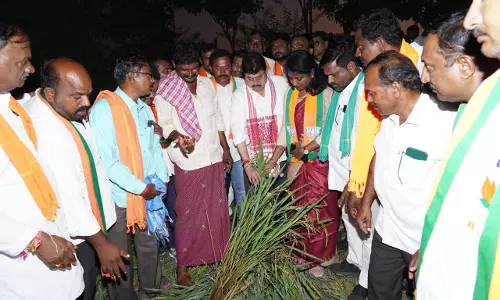 Rao, Etala Visit Flood-hit Telangana Villages