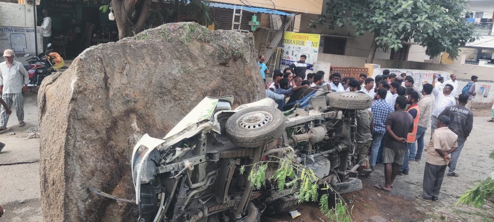 Hyderabad Residents Fear Unstable Hill Rock After Incident