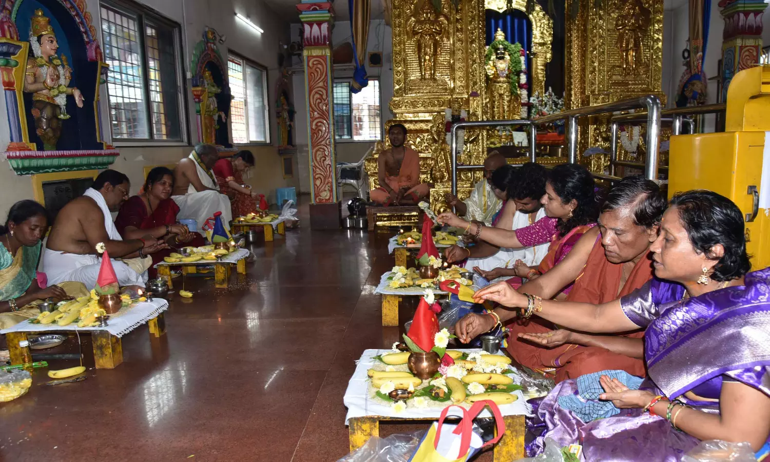 Devotees Throng Gaddiannaram Temple for Satyanarayana Vratam