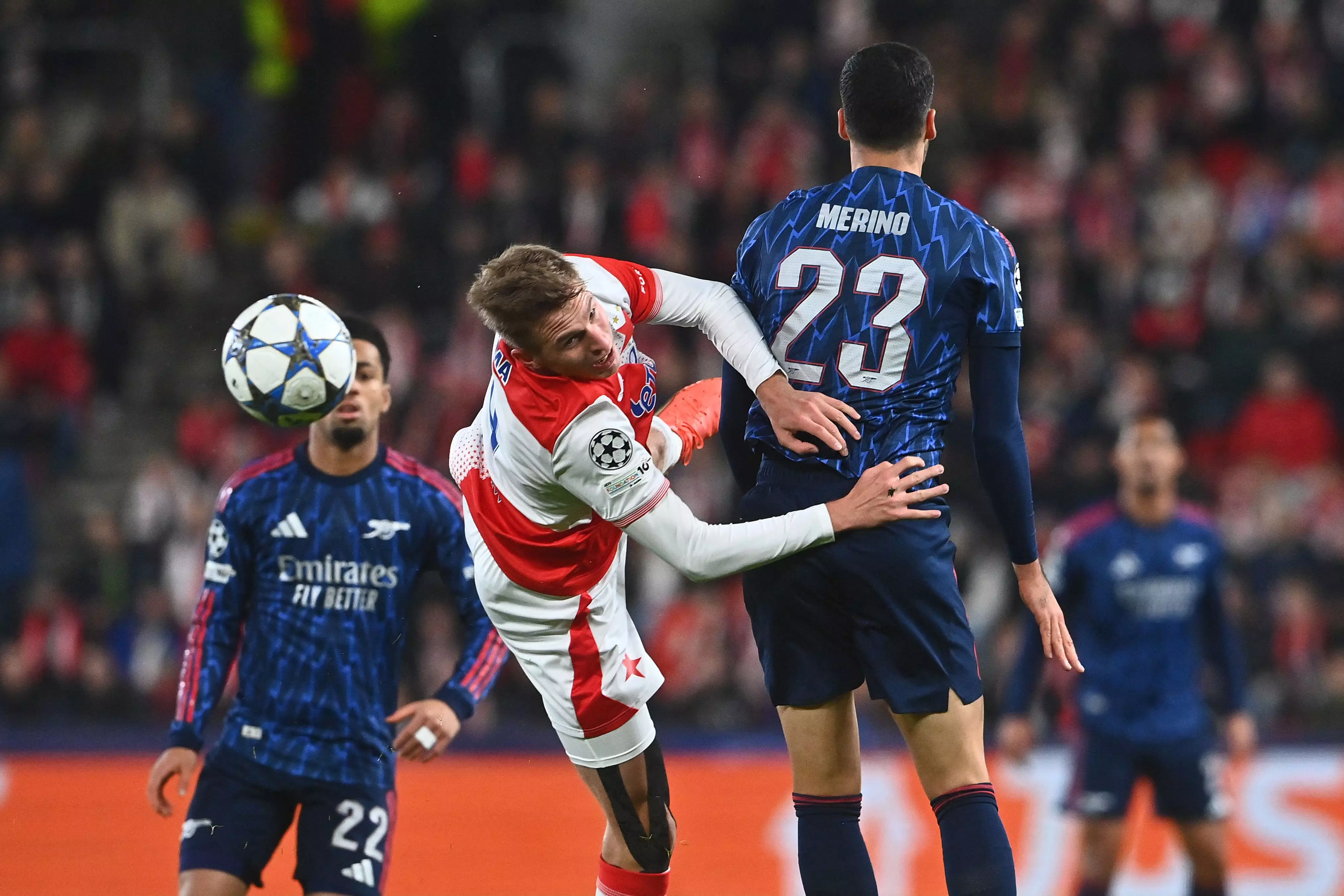 Merino Brace Sends Arsenal Past Slavia In Champions League