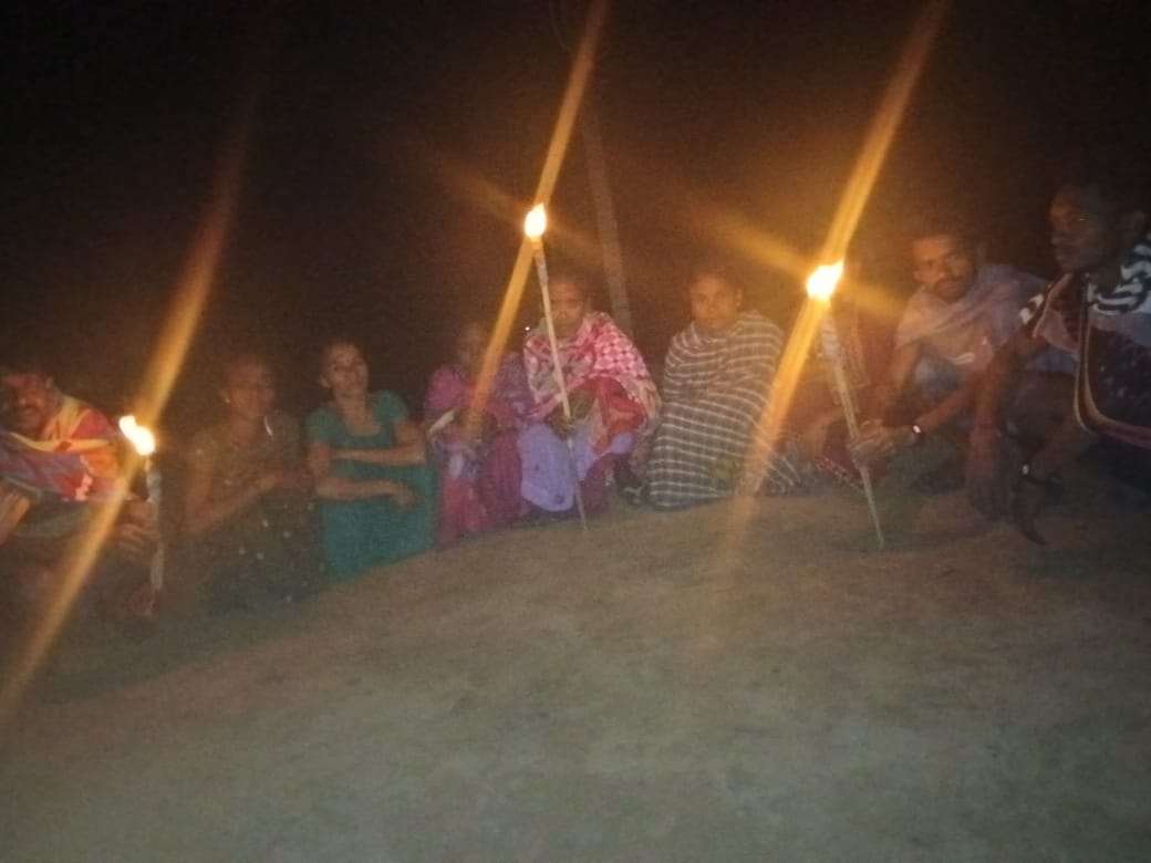 Tribal Villagers Protest Lack of Electricity with Torches