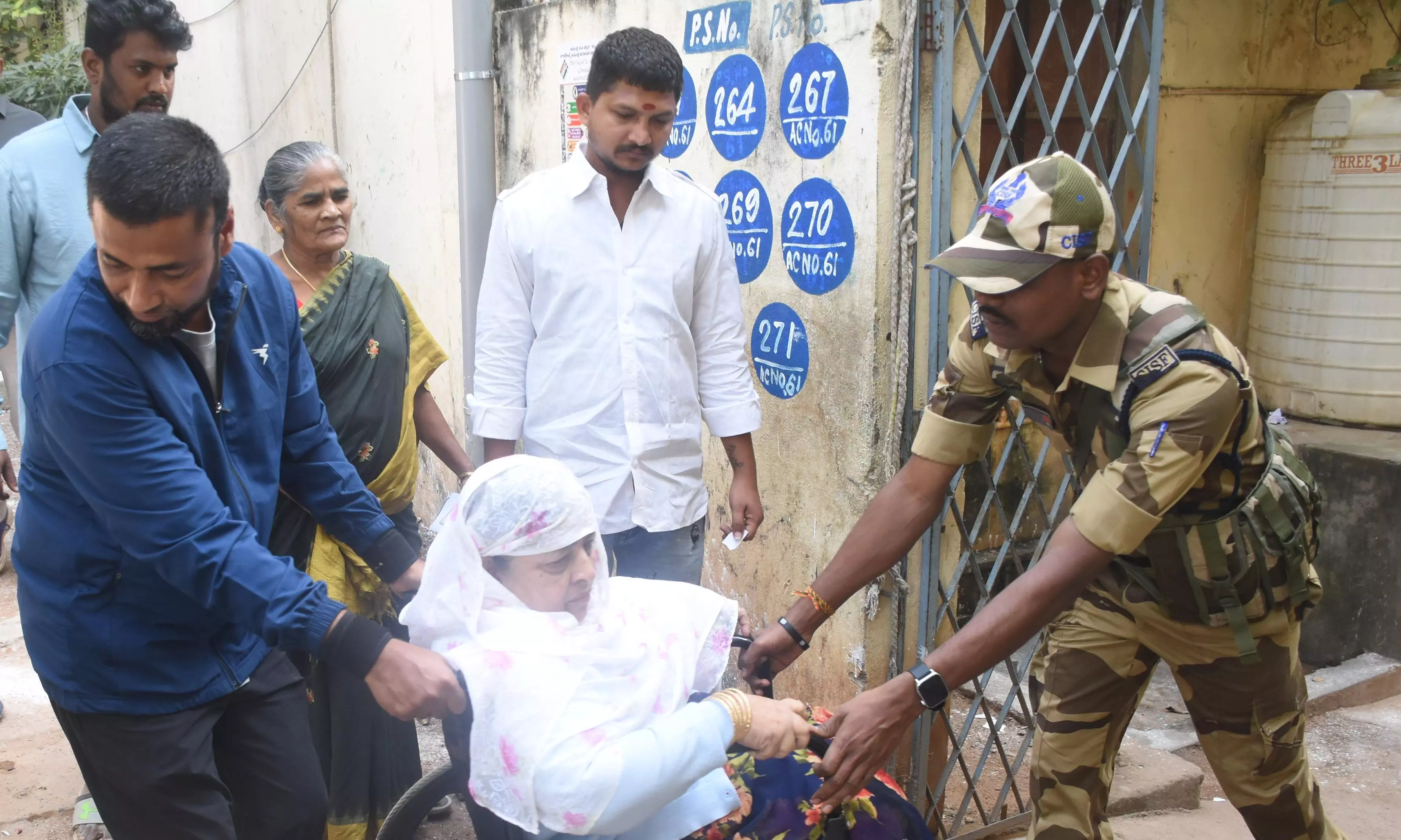 Senior Citizens Turn Up Early to Cast Votes
