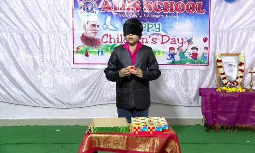 Nellore Student Creates Blindfolded Rubik’s Cube Portrait Of President Murmu Nellore Student Creates Blindfolded Rubik’s Cube Portrait Of President Murmu