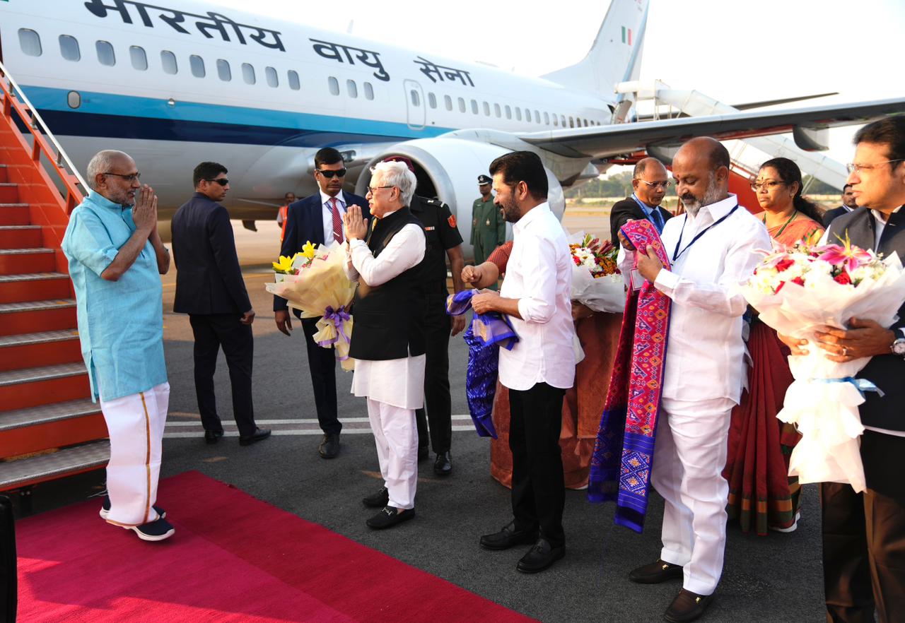Vice-President Radhakrishnan Receives Warm Welcome on Maiden Hyderabad Visit