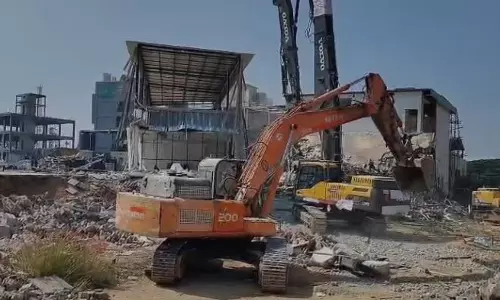 HYDRAA Demolishes Illegal Constructions At Gachibowli HYDRAA Demolishes Illegal Constructions At Gachibowli