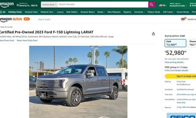 Ford Partners with Amazon to Sell Used Cars Online