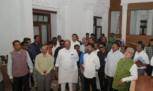 Revanth Reddy Inspects Council Building Renovation Works Revanth Reddy Inspects Council Building Renovation Works