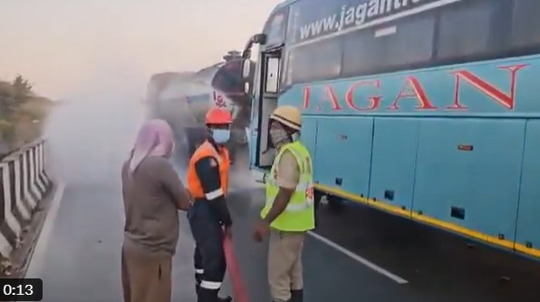 Bus-Chemical Tanker Collision Averted in Telangana