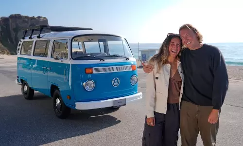 Volkswagen Debuts Restored Vintage Blue Bus That Survived A California Wildfire And Melted Hearts