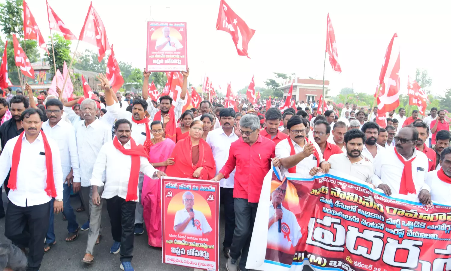 Protest Over CPM Leader’s Murder Turns Tense in Khammam