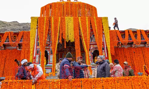 Badrinath Shrine Portals Close For Six Months After Deities Brought At Winter Abodes