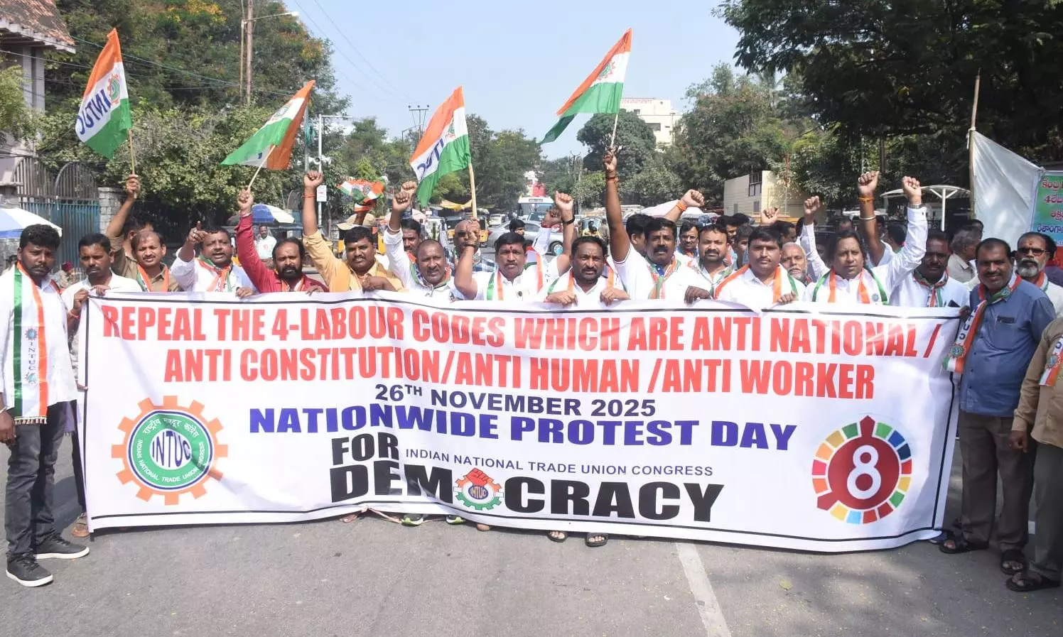 Telangana Trade Unions Protest Against Centre’s New Labour Codes