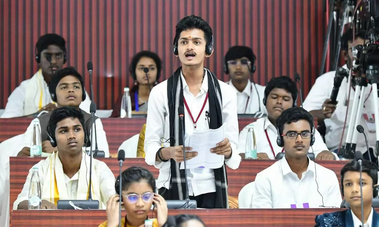 AP Students Hold Session In State Legislative Assembly On Constitution Day
