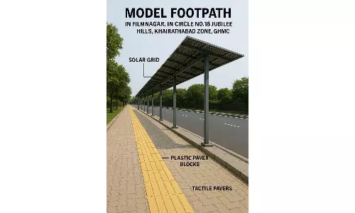 GHMC Initiates Model Footpath Project In Filmnagar