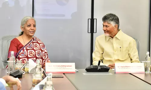 Naidu Meets Nirmala Sitharaman at CRDA Headquarters