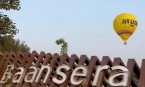 Hot Air Balloon Ride at Delhis Baansera Park Draws Visitors of All Ages