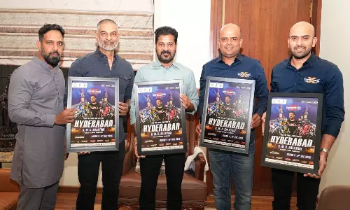 Hyderabad To Host ISRL Motorcycle Racing On Dec 6, CM Unveils Poster Hyderabad To Host ISRL Motorcycle Racing On Dec 6, CM Unveils Poster