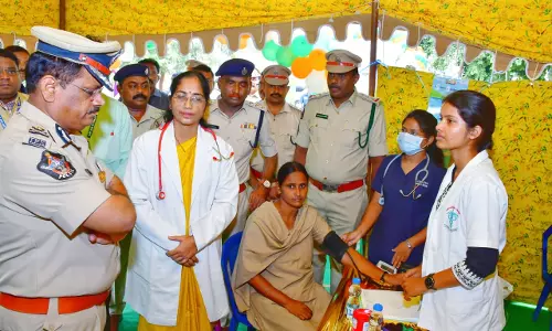 Free Medical Camp Held for Home Guards in Vijayawada Free Medical Camp Held for Home Guards in Vijayawada