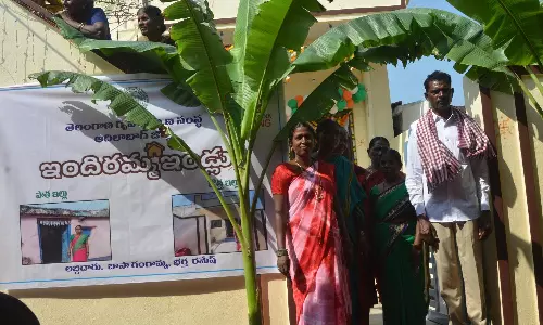 Indiramma Houses Replacing Huts In Adilabad Indiramma Houses Replacing Huts In Adilabad
