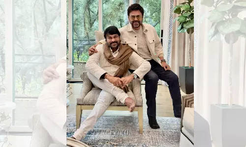 Venkatesh Completes Shoot with Chiranjeevi for Mana Shankara Vara Prasad Garu Venkatesh Completes Shoot with Chiranjeevi for Mana Shankara Vara Prasad Garu