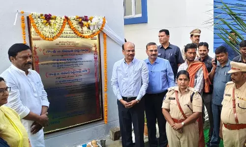 DGP Opens New Police Buildings in Nirmal DGP Opens New Police Buildings in Nirmal