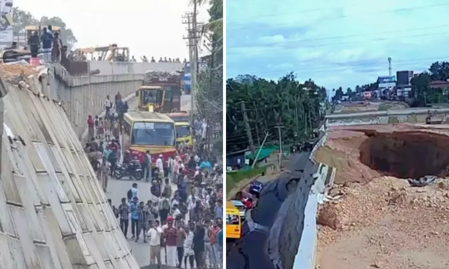 Under Construction NH Stretch Collapses in Kerala